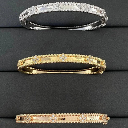 [⭐Sparkve]CLOVER BRACELET 4MM DIAMONDS