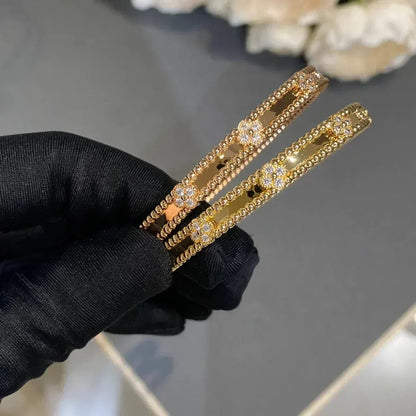 [⭐Sparkve]CLOVER BRACELET 4MM DIAMONDS