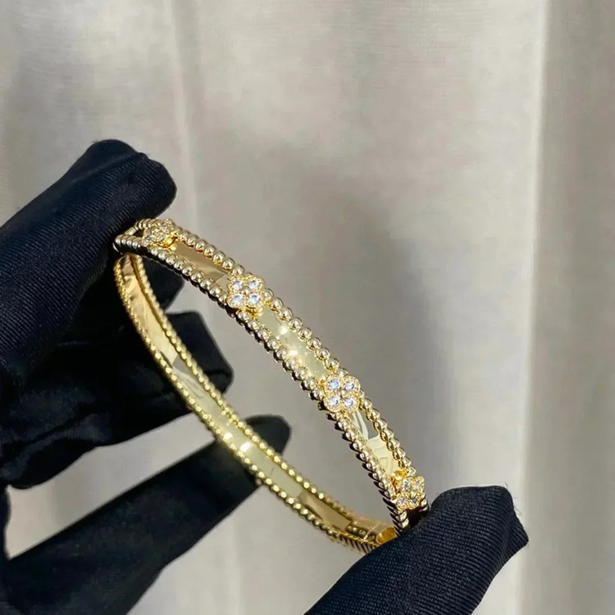 [⭐Sparkve]CLOVER BRACELET 4MM DIAMONDS