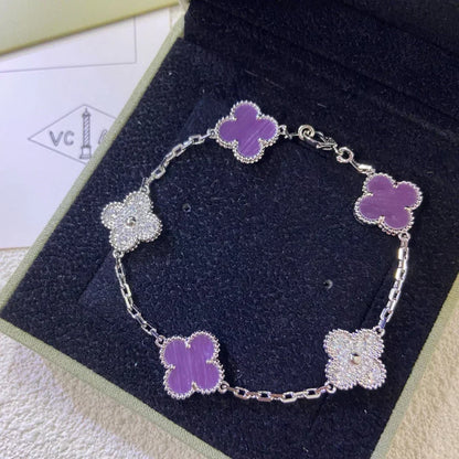[⭐Sparkve] CLOVER 5 MOTIF VIOLET BRACELET COLLECTION