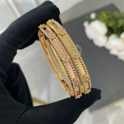 [⭐Sparkve]CLOVER BRACELET 4MM DIAMONDS