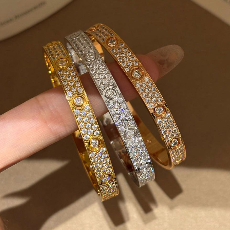 [⭐Sparkve]LOVE BRACELET 6.1MM DIAMOND-PAVED 10 BIG DIAMONDS