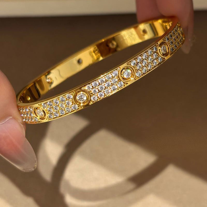 [⭐Sparkve]LOVE BRACELET 6.1MM DIAMOND-PAVED 10 BIG DIAMONDS