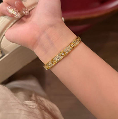 [⭐Sparkve]LOVE BRACELET 6.1MM DIAMOND-PAVED 10 BIG DIAMONDS