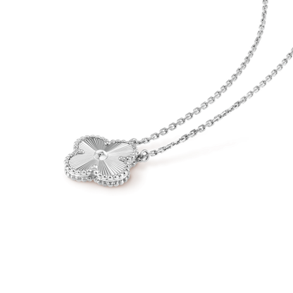 [⭐Sparkve]CLOVER 15MM LASER NECKLACE SILVER