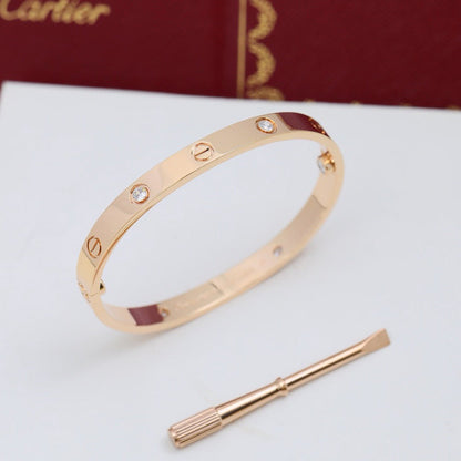 [⭐Sparkve]LOVE BRACELET 6.1MM 4 DIAMONDS