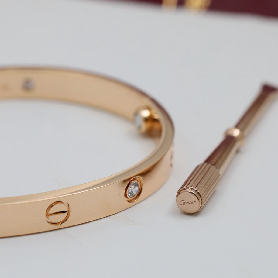 [⭐Sparkve]LOVE BRACELET 6.1MM 4 DIAMONDS
