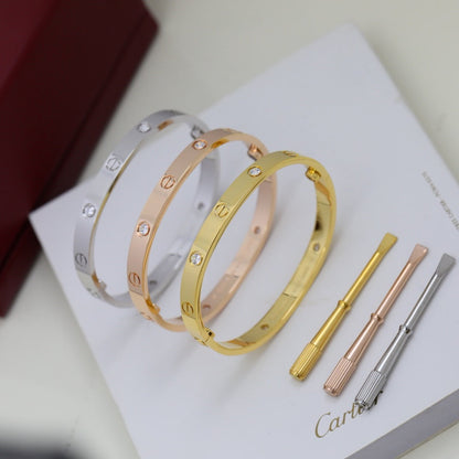 [⭐Sparkve]LOVE BRACELET 6.1MM 4 DIAMONDS