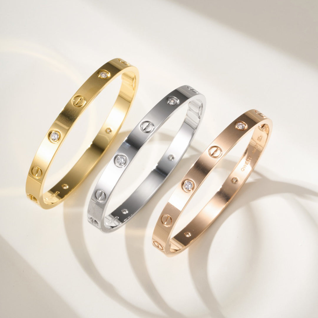 [⭐Sparkve]LOVE BRACELET 6.1MM 4 DIAMONDS