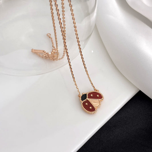 [⭐Sparkve]Sparkve  CARNELIANS LADYBUG NECKLACE