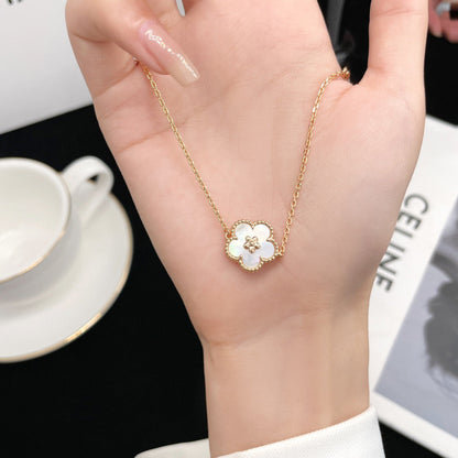 [⭐Sparkve]Sparkve  WHITE MOP  PLUM BLOSSOM NECKLACE