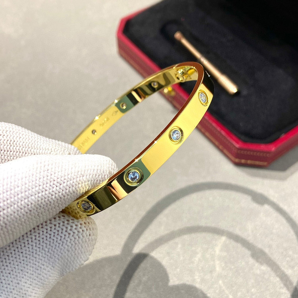 [⭐Sparkve]LOVE BRACELET 6.1MM 10 DIAMONDS