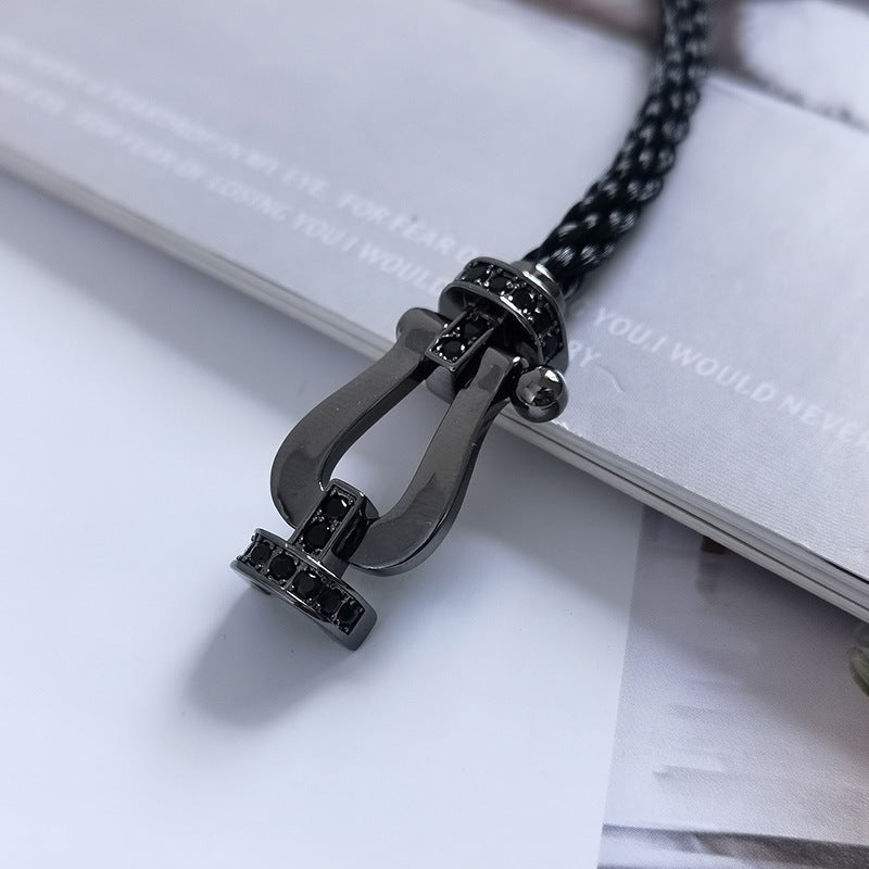 [⭐Sparkve]FORCE LARGE SERIES HORSESHOE BLACK SAMURAI BRACELET
