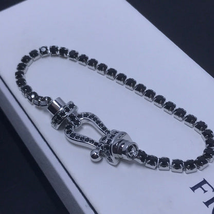 [⭐Sparkve]FORCE  LARGE HORSESHOE FULL DIAMOND TENNIS BRACELET