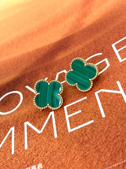[⭐Sparkve] CLOVER LARGE (20mm) 1 MOTIFS GREENER MOP STUD EARRINGS