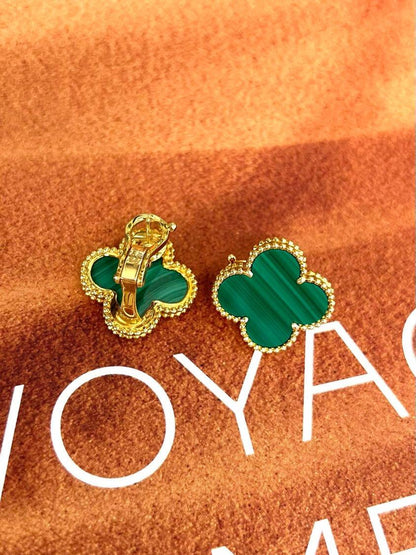 [⭐Sparkve] CLOVER LARGE (20mm) 1 MOTIFS GREENER MOP STUD EARRINGS