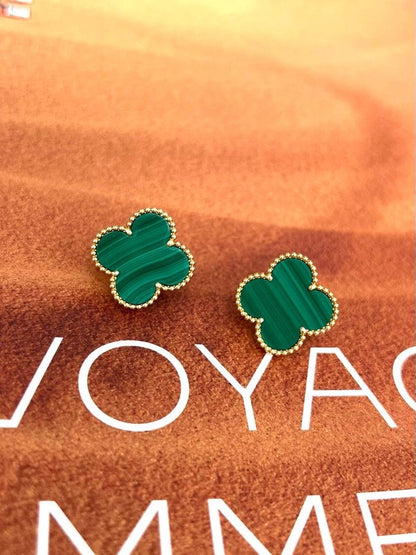 [⭐Sparkve] CLOVER LARGE (20mm) 1 MOTIFS GREENER MOP STUD EARRINGS