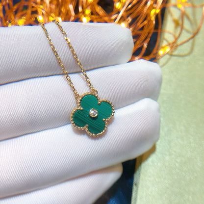 [⭐Sparkve]CLOVER 15MM DIAMOND TURQUOISE NECKLACE