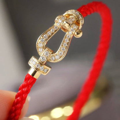 [⭐Sparkve]FORCE LARGE HORSESHOE FULL DIAMOND BRACELET ROSE GOLD