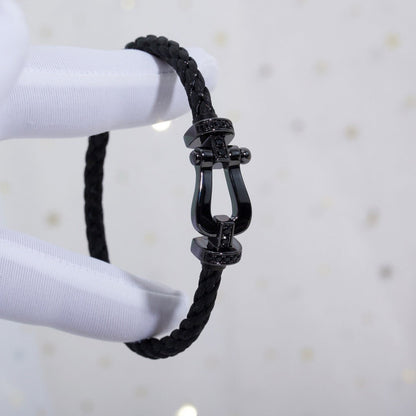 [⭐Sparkve]FORCE LARGE SERIES HORSESHOE BLACK SAMURAI BRACELET