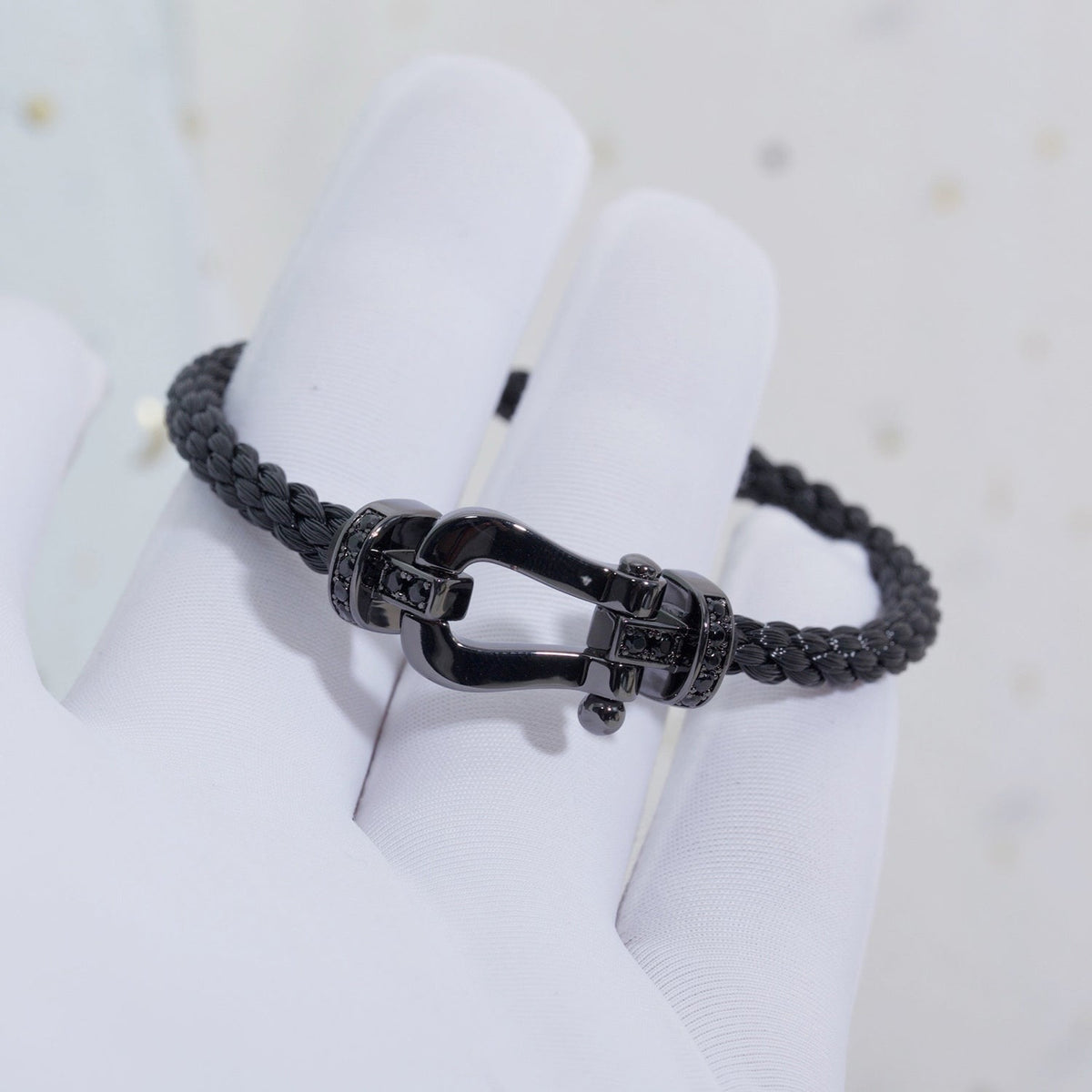 [⭐Sparkve]FORCE LARGE SERIES HORSESHOE BLACK SAMURAI BRACELET