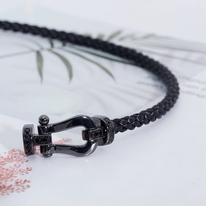 [⭐Sparkve]FORCE LARGE SERIES HORSESHOE BLACK SAMURAI BRACELET
