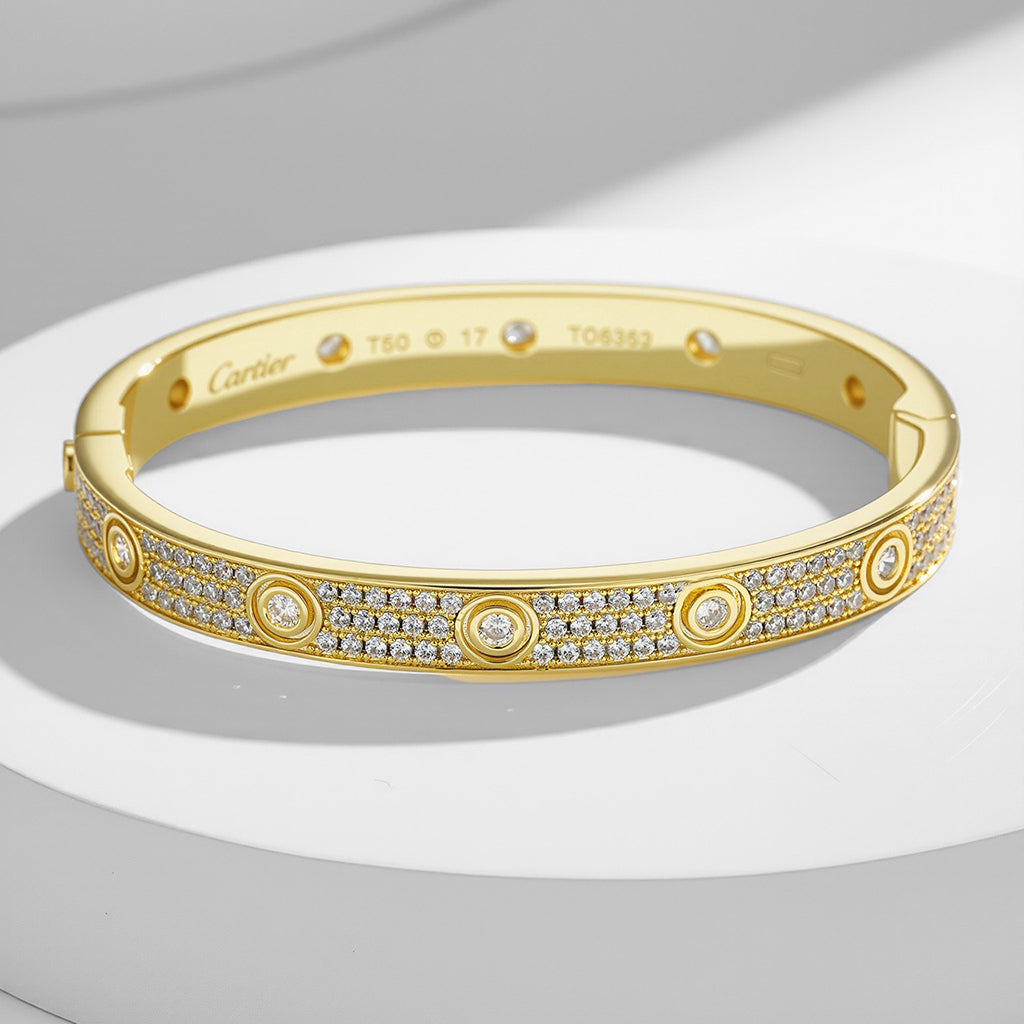 [⭐Sparkve]LOVE BRACELET 6.1MM DIAMOND-PAVED 10 BIG DIAMONDS