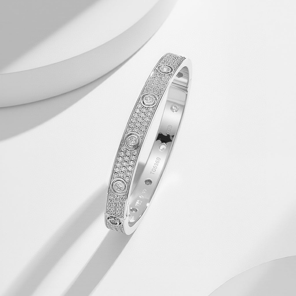 [⭐Sparkve]LOVE BRACELET 6.1MM DIAMOND-PAVED 10 BIG DIAMONDS