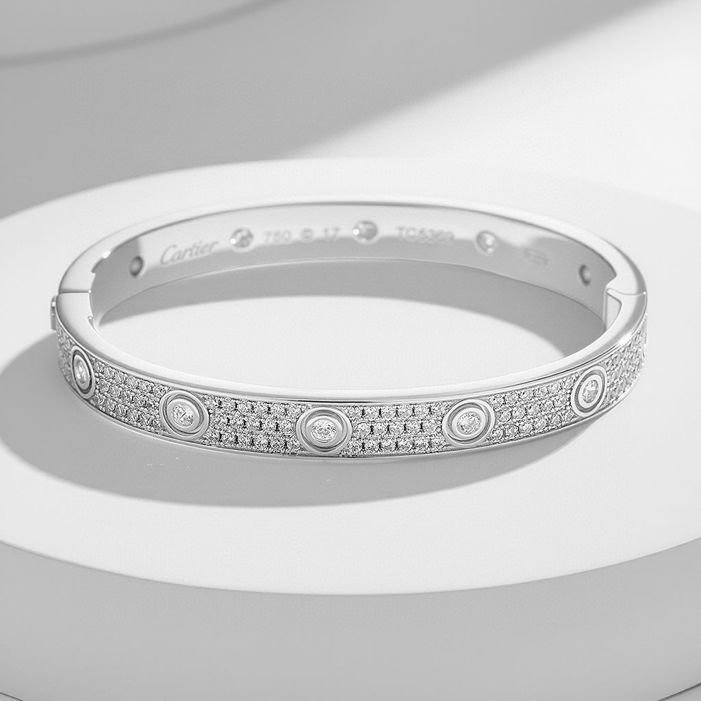 [⭐Sparkve]LOVE BRACELET 6.1MM DIAMOND-PAVED 10 BIG DIAMONDS