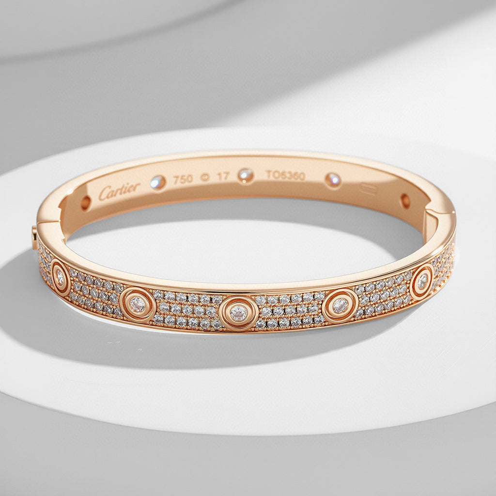[⭐Sparkve]LOVE BRACELET 6.1MM DIAMOND-PAVED 10 BIG DIAMONDS