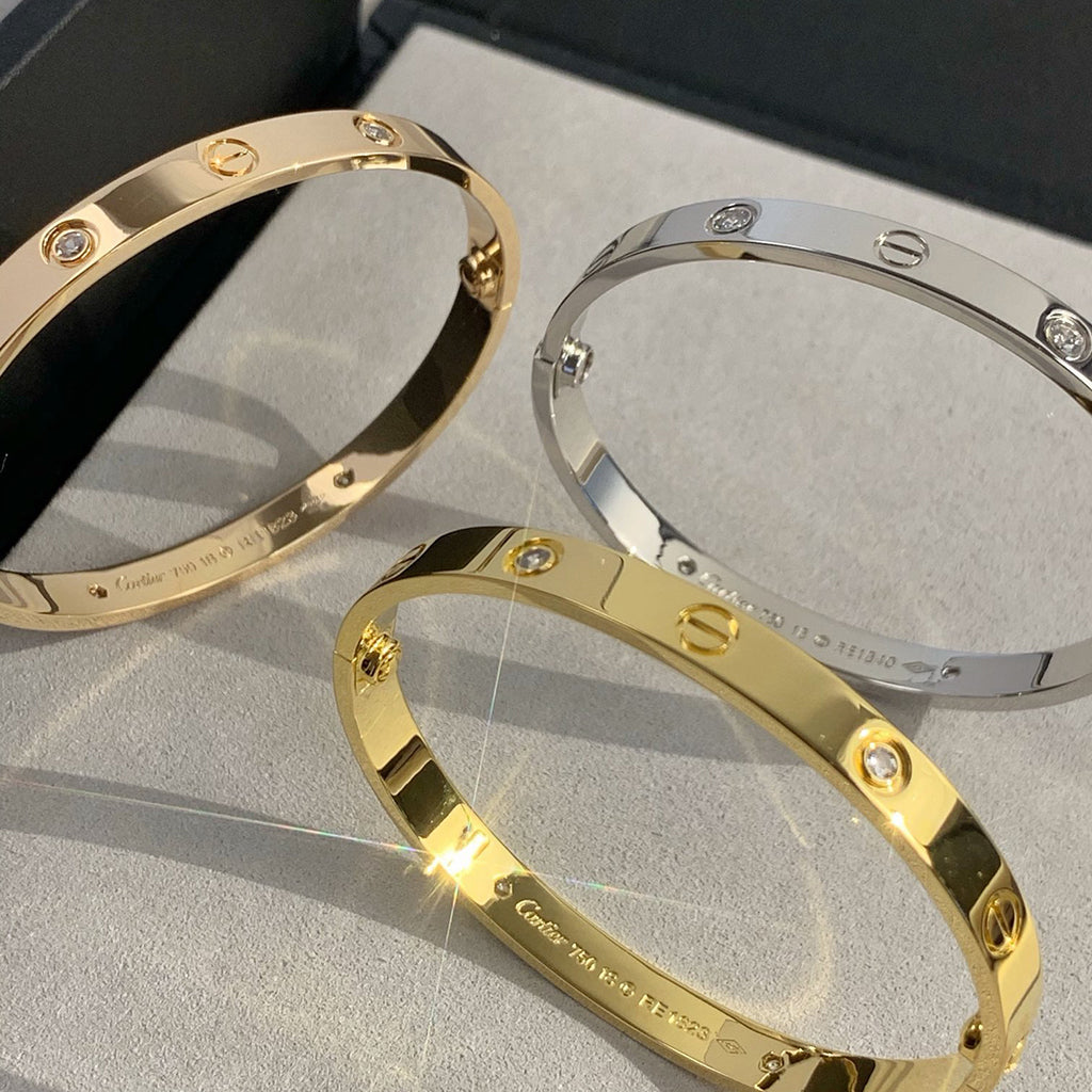 [⭐Sparkve]LOVE BRACELET 6.1MM 4 DIAMONDS