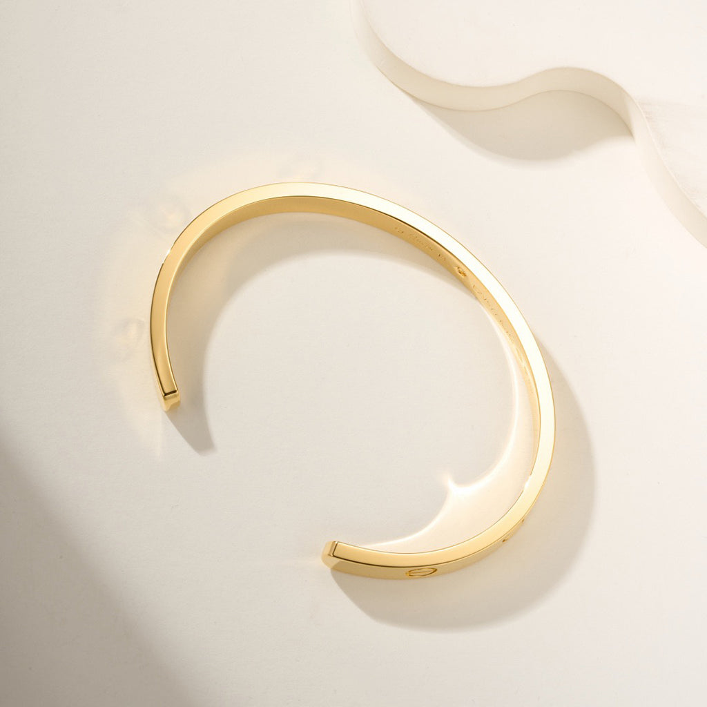 [⭐Sparkve]LOVE BRACELET 6.1MM 1 DIAMOND OPEN CUFF