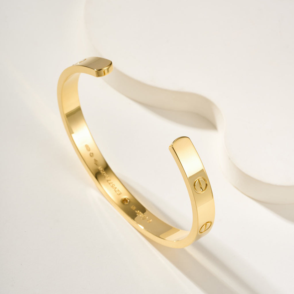 [⭐Sparkve]LOVE BRACELET 6.1MM 1 DIAMOND OPEN CUFF