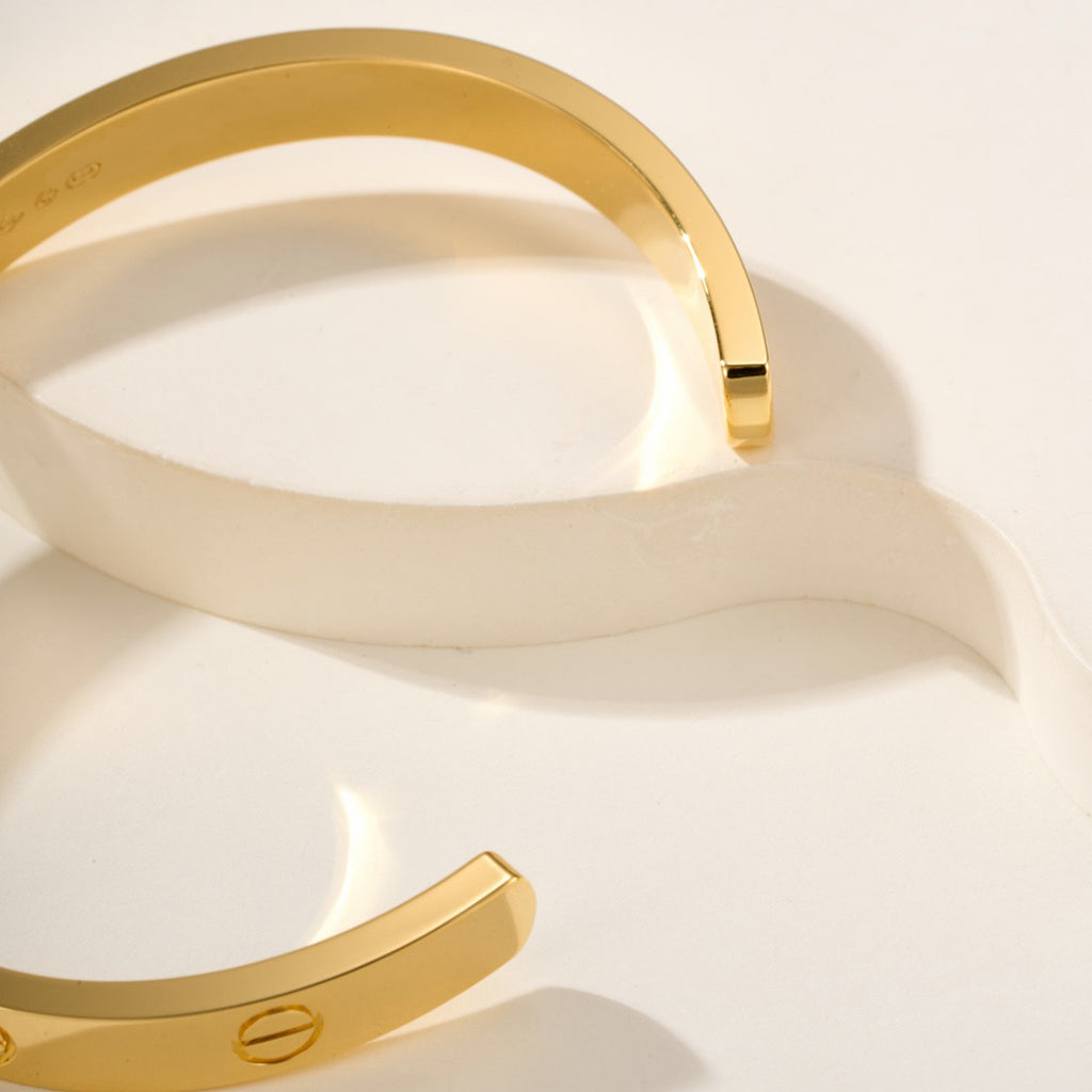 [⭐Sparkve]LOVE BRACELET 6.1MM 1 DIAMOND OPEN CUFF