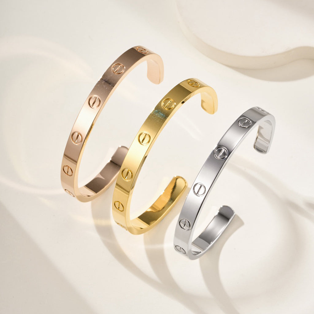 [⭐Sparkve]LOVE BRACELET 6.1MM OPEN CUFF