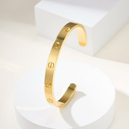 [⭐Sparkve]LOVE BRACELET 6.1MM OPEN CUFF
