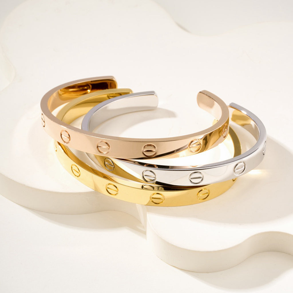[⭐Sparkve]LOVE BRACELET 6.1MM OPEN CUFF