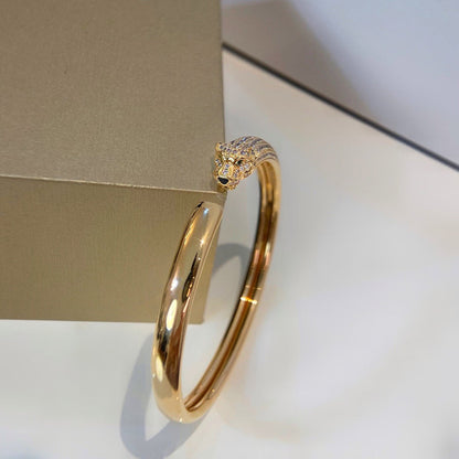 [⭐Sparkve]PANTHERE HALF DIAMOND OPEN BRACELET