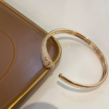 [⭐Sparkve]PANTHERE HALF DIAMOND OPEN BRACELET