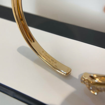 [⭐Sparkve]PANTHERE HALF DIAMOND OPEN BRACELET