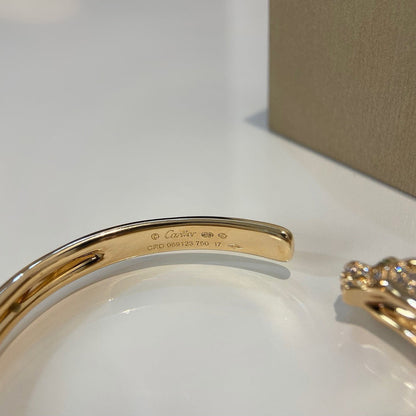 [⭐Sparkve]PANTHERE HALF DIAMOND OPEN BRACELET