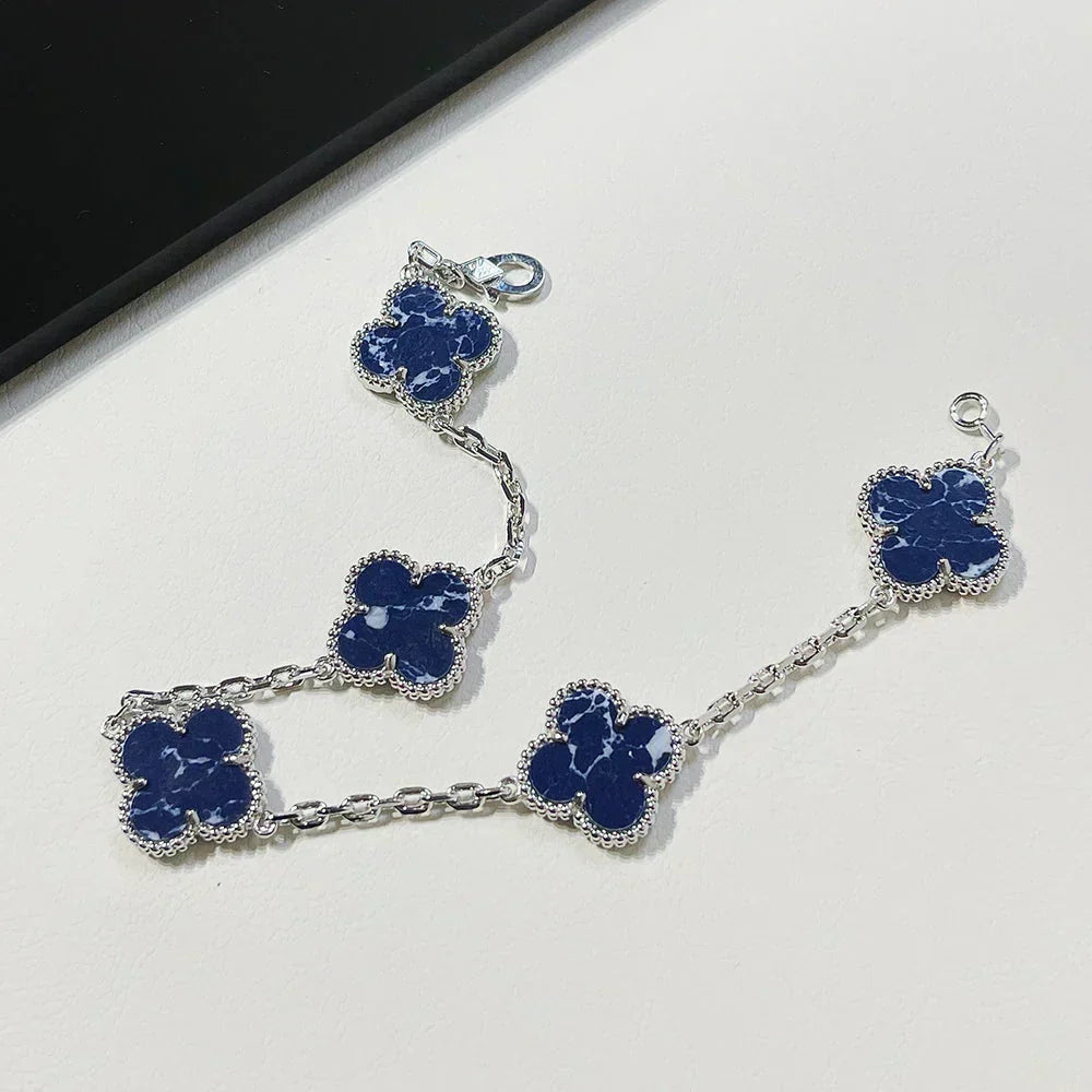 [⭐Sparkve]CLOVER 5 MOTIF PIETERSITE BRACELET COLLECTION