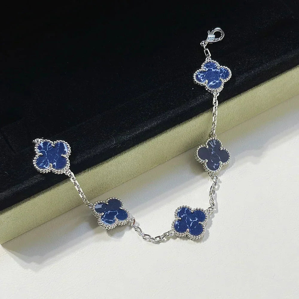 [⭐Sparkve]CLOVER 5 MOTIF PIETERSITE BRACELET COLLECTION
