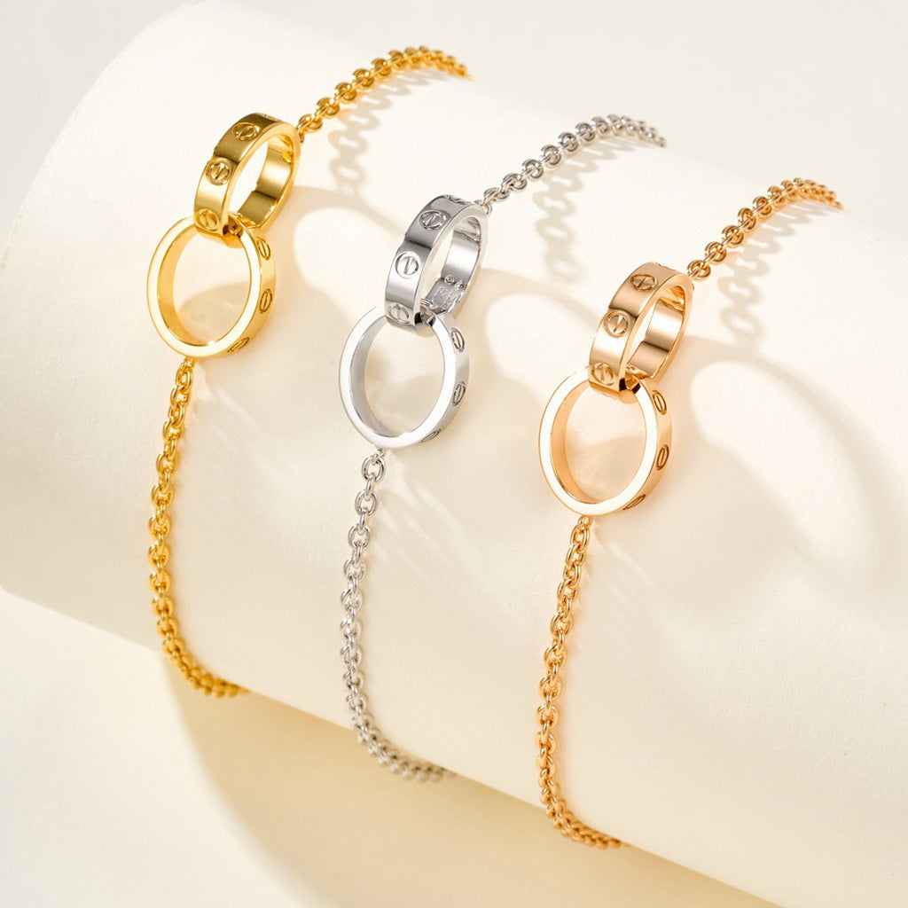 [⭐Sparkve]LOVE BRACELET DOUBLE RING