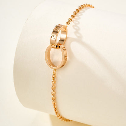 [⭐Sparkve]LOVE BRACELET DOUBLE RING
