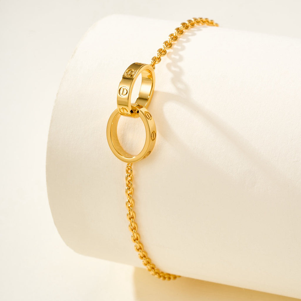 [⭐Sparkve]LOVE BRACELET DOUBLE RING