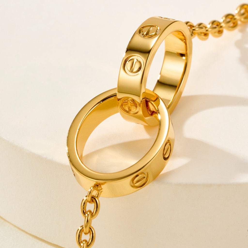 [⭐Sparkve]LOVE BRACELET DOUBLE RING
