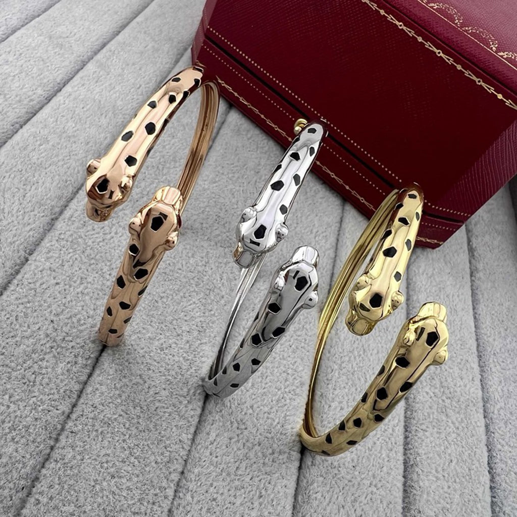 [⭐Sparkve]PANTHERE DOUBLE HEADED OPEN BRACELET