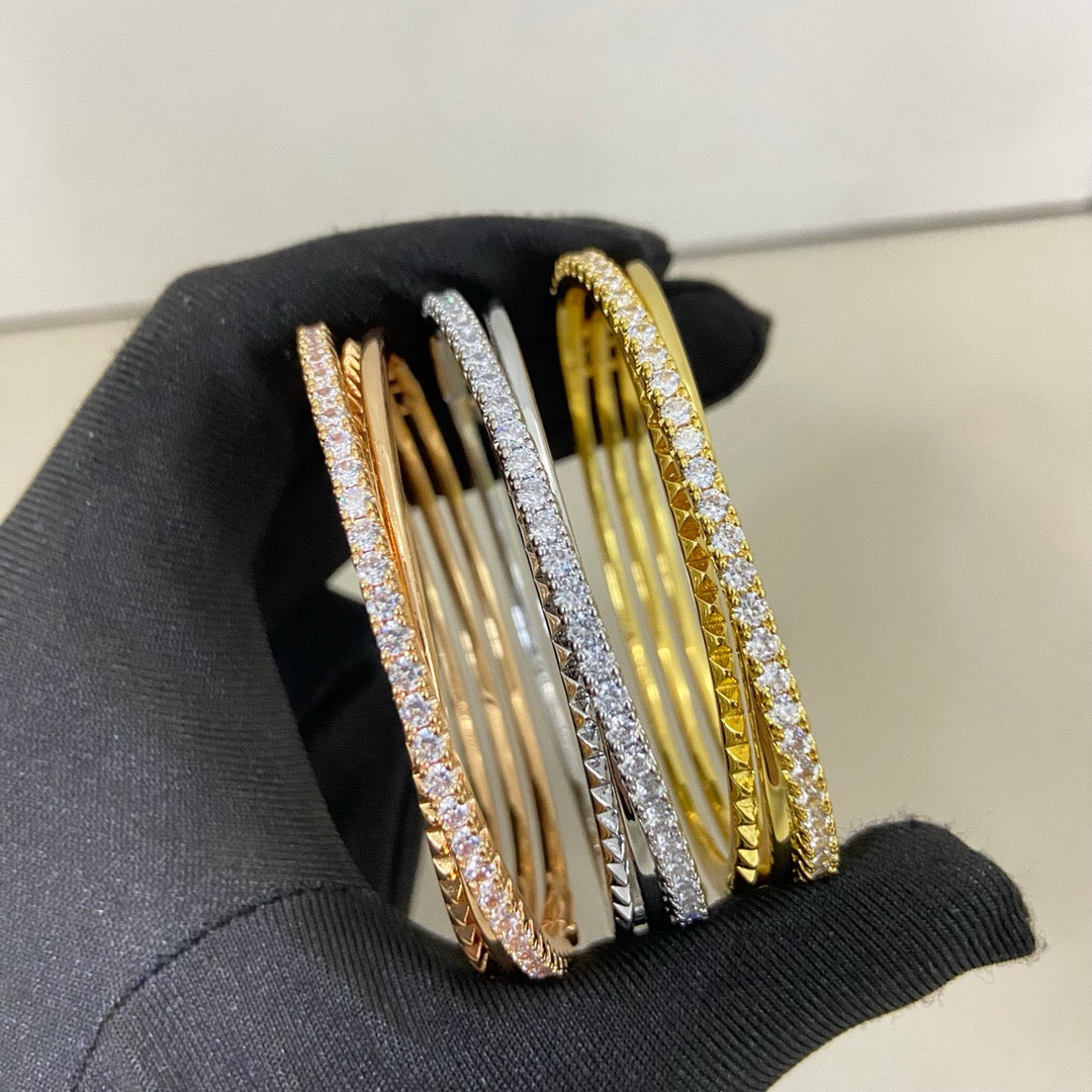 [⭐Sparkve]ETINCELLE HALF-PAVED DIAMOND BRACELET