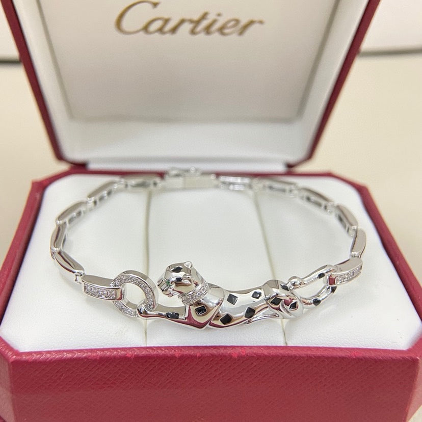 [⭐Sparkve]PANTHERE HALF DIAMOND ON CHAIN BRACELET